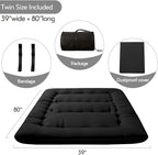Japanese Foldable Futon Mattress, 4 Inch Thick Twin Size Floor Mattress