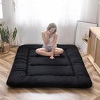 Japanese Foldable Futon Mattress, 4 Inch Thick Twin Size Floor Mattress