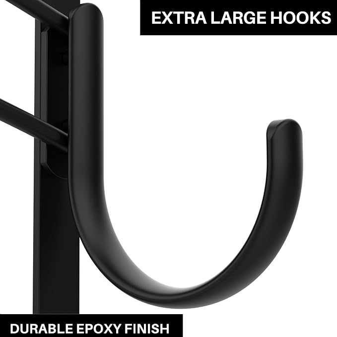 Bronze Multi-Purpose Door Rack, 9 Hooks Over The Door Coat & Towel Hanger