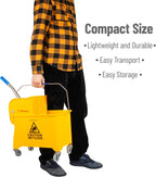 Mind Reader Mop & Bucket Set with Wringer, 5.5 Gallon Wheeled Cleaning System