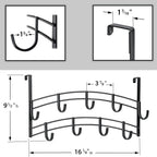 Bronze Multi-Purpose Door Rack, 9 Hooks Over The Door Coat & Towel Hanger