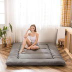 Japanese Foldable Futon Mattress, 4 Inch Thick Twin Size Floor Mattress