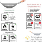 Craft Wok Traditional Hand Hammered Chinese Carbon Steel Wok with