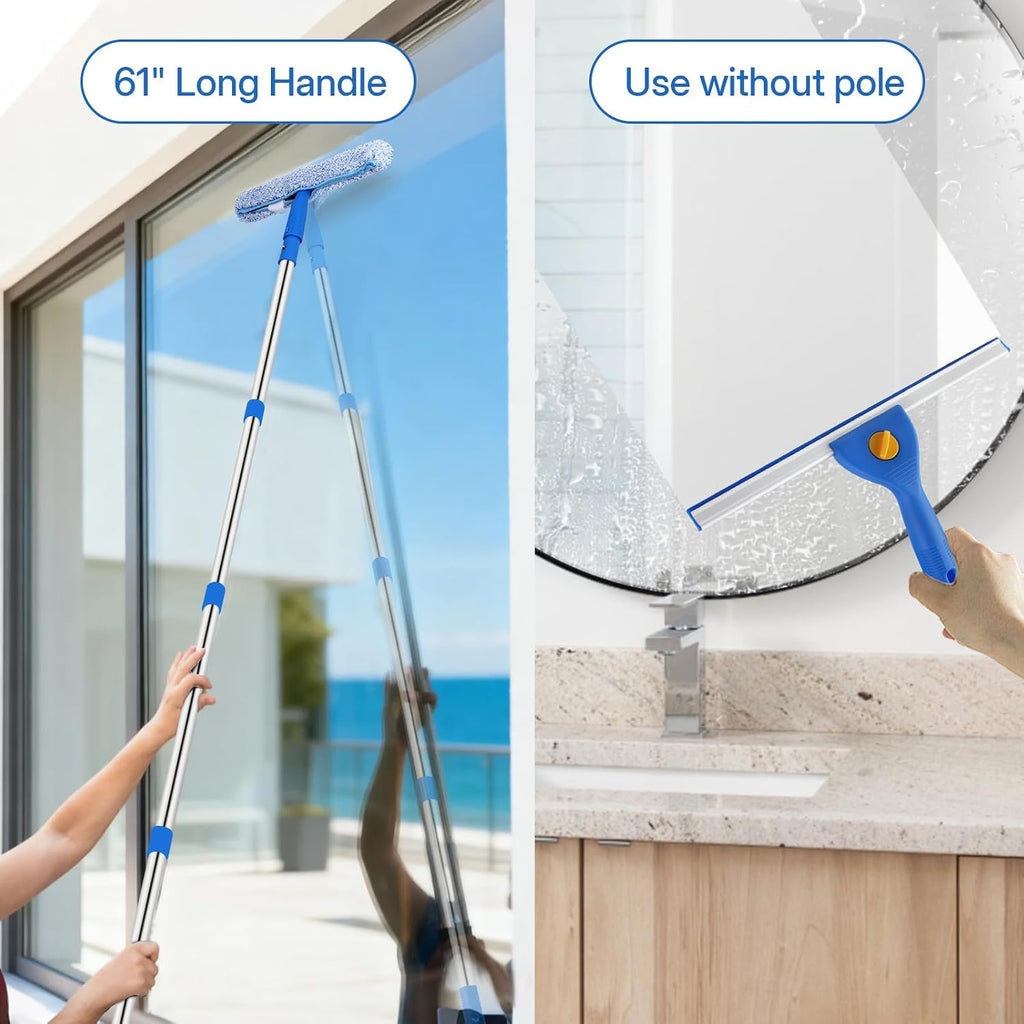 🔥Window Cleaning Kit with Bucket, Squeegee and Scrubber for Outdoor Use