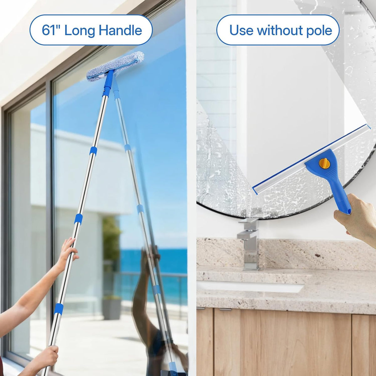 🔥Window Cleaning Kit with Bucket, Squeegee and Scrubber for Outdoor Use