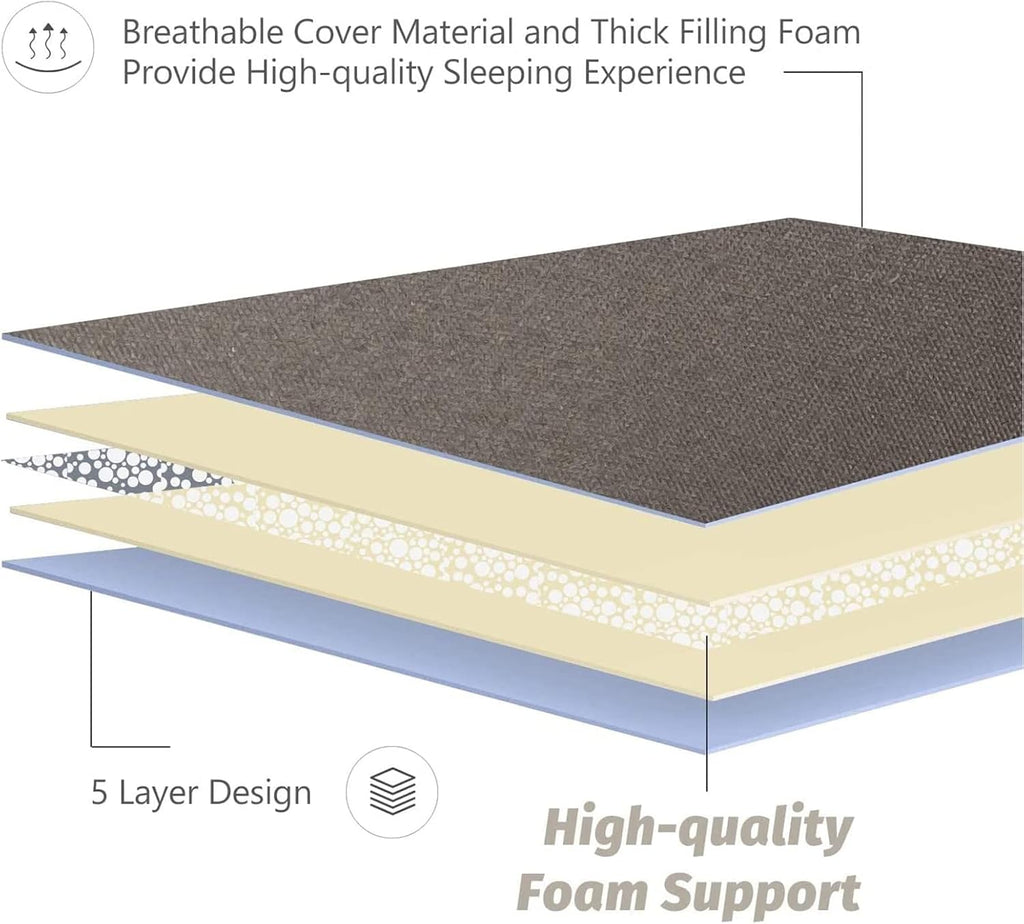 Japanese Foldable Futon Mattress, 4 Inch Thick Twin Size Floor Mattress