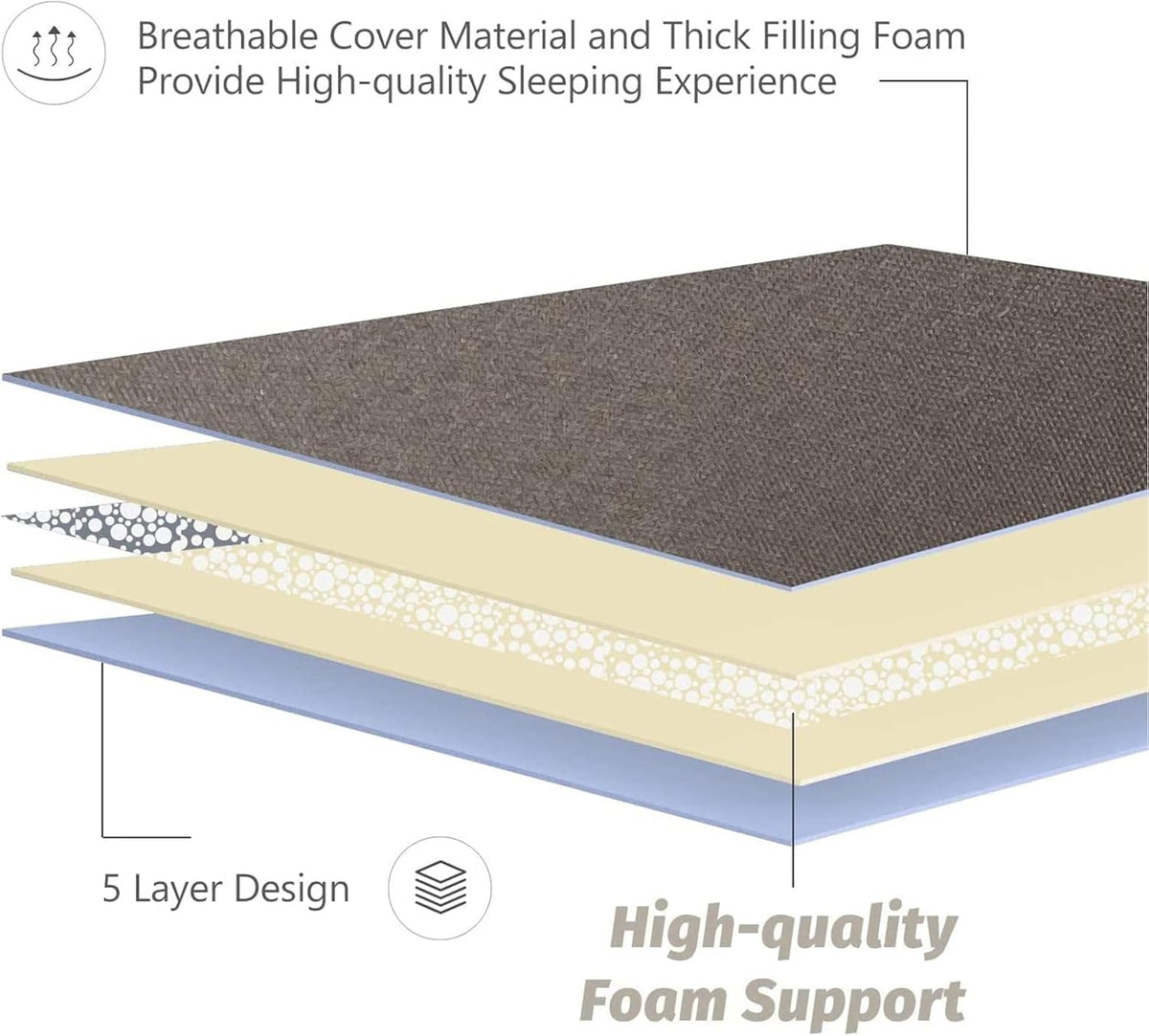 Japanese Foldable Futon Mattress, 4 Inch Thick Twin Size Floor Mattress