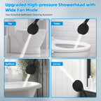 Premium all-metal construction, cUPC certified, 8-inch high-pressure rainfall showerhead.