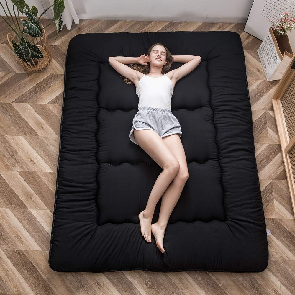 Japanese Foldable Futon Mattress, 4 Inch Thick Twin Size Floor Mattress