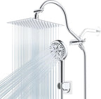 Premium all-metal construction, cUPC certified, 8-inch high-pressure rainfall showerhead.