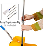 Mind Reader Mop & Bucket Set with Wringer, 5.5 Gallon Wheeled Cleaning System