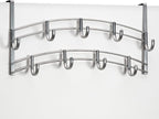 Bronze Multi-Purpose Door Rack, 9 Hooks Over The Door Coat & Towel Hanger