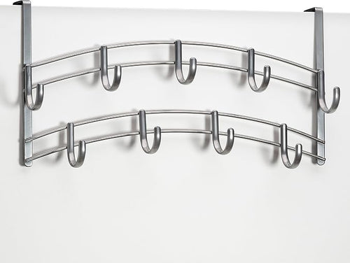 Bronze Multi-Purpose Door Rack, 9 Hooks Over The Door Coat & Towel Hanger