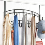 Bronze Multi-Purpose Door Rack, 9 Hooks Over The Door Coat & Towel Hanger