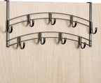 Bronze Multi-Purpose Door Rack, 9 Hooks Over The Door Coat & Towel Hanger
